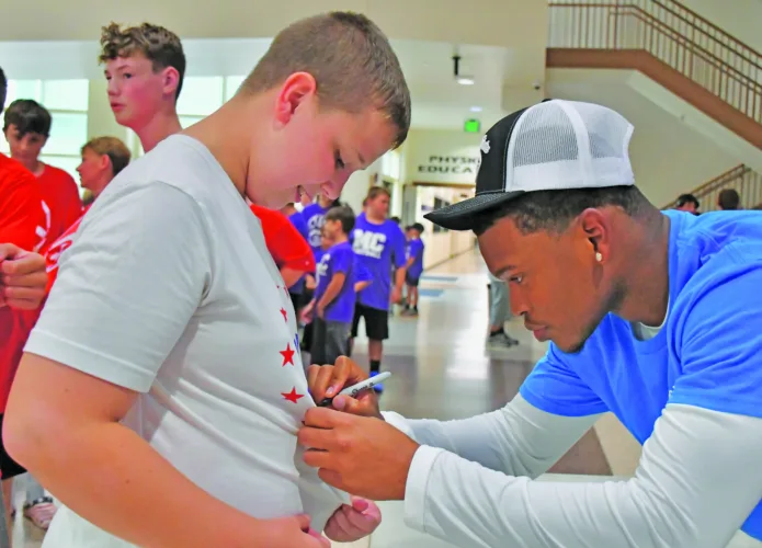 Davis inspires youth at Mifflin County Youth Football Camp